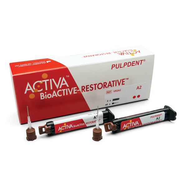 Pulpdent VR2A2 Activa BioACTIVE Universal Restorative Syringe Value Pack A2 8 Gm 2/Pk Pulpdent VR2A2 Activa BioACTIVE Universal Restorative Syringe Value Pack A2 8 Gm 2/Pk